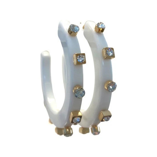 Small City Girl Hoops - Stark White